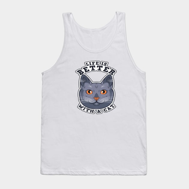 Life is Better With a Cat Tank Top by Wilcox PhotoArt